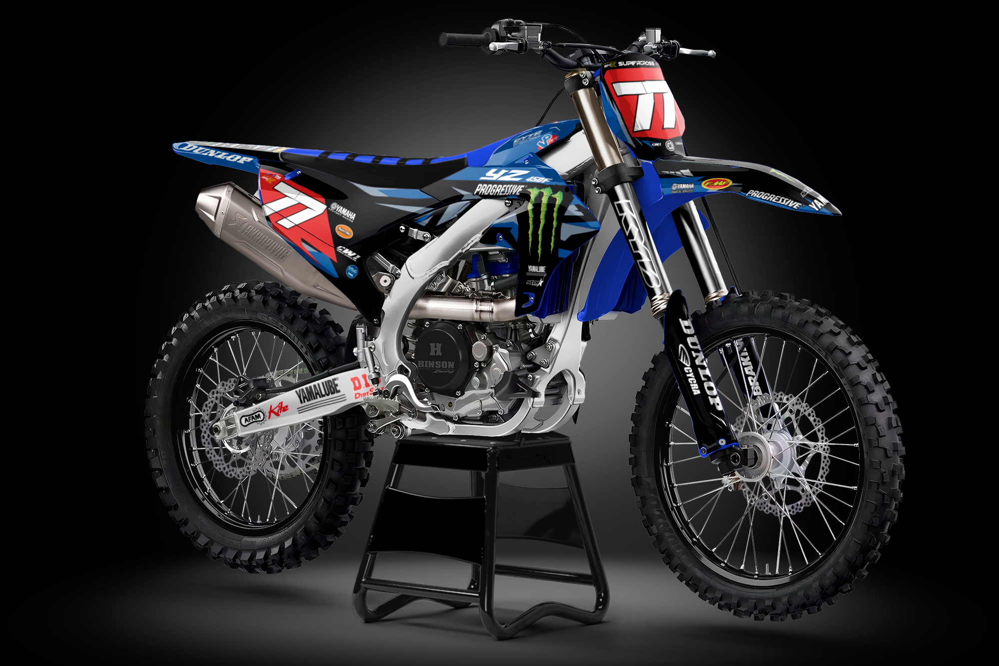 Blue Camo Monster Graphics Kit for Yamaha YZ-F & WR-F Models