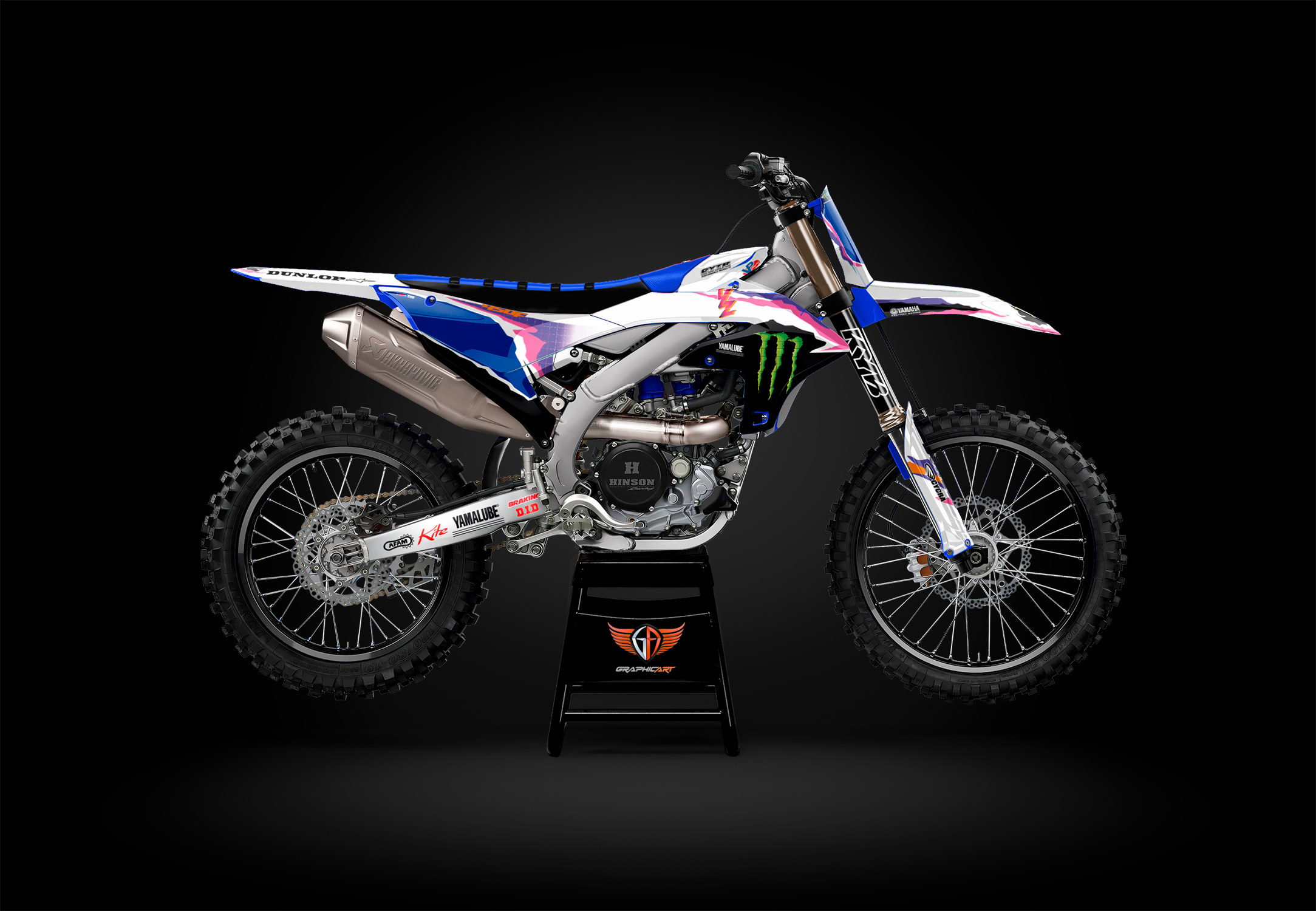 White, Purple & Pink Monster Decal Kit for Yamaha YZ-F & WR-F Models