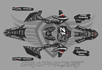 Yamaha YZ / YZF Shark Camo Graphic Kit – Black Street Edition | Custom MX Graphics
