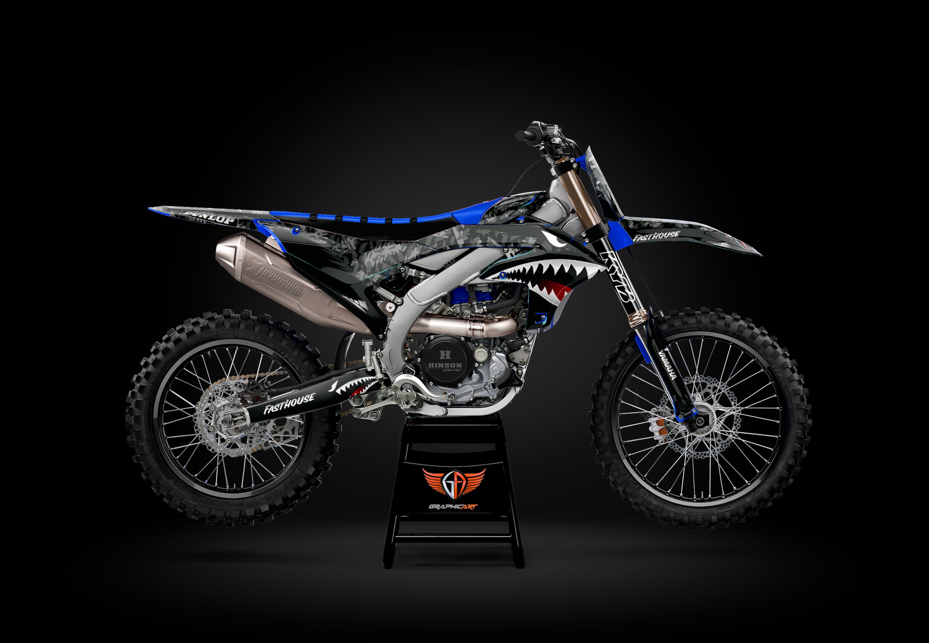 Yamaha YZ / YZF Shark Camo Graphic Kit – Black Street Edition | Custom MX Graphics